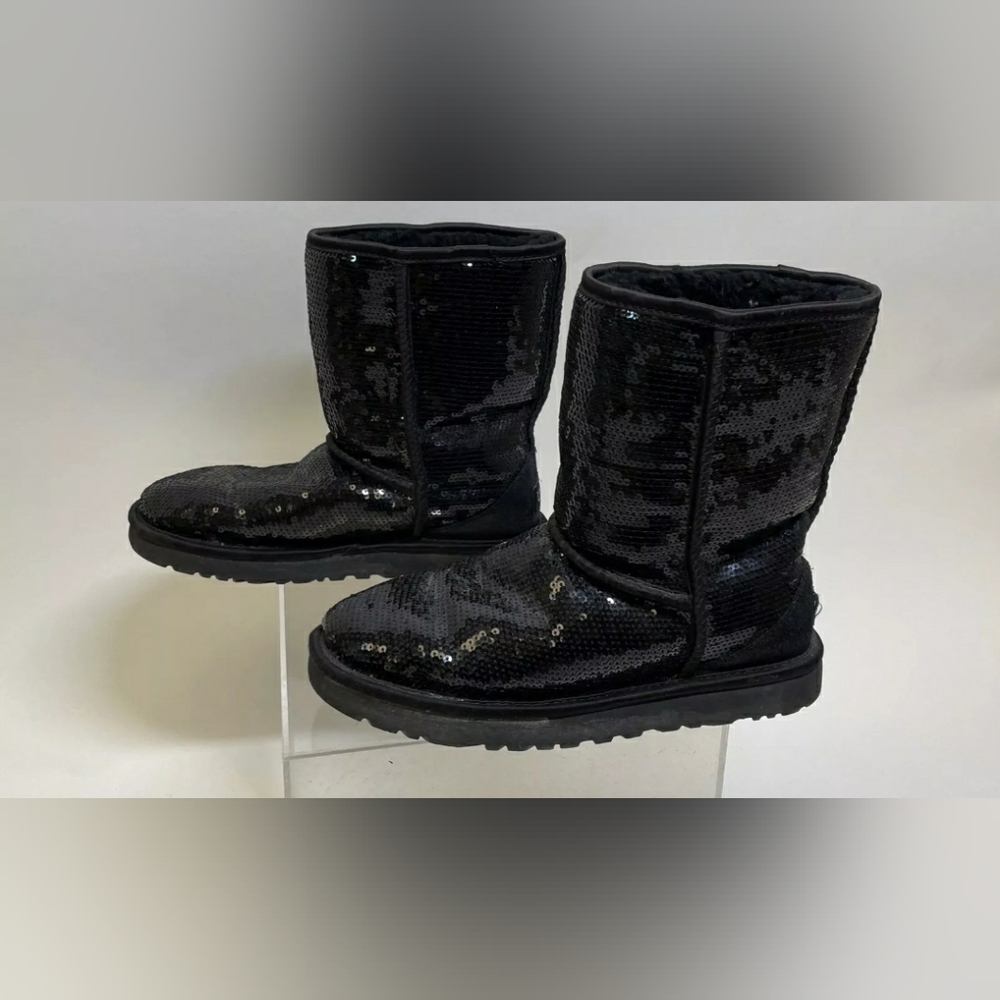 Ugg Designer Sequins Black Shearling Winter Sheep… - image 3